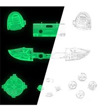Glow in Dark-Green Bumpers Trigers Dpad ABXY Start Back Sync Share Keys Parts Replacement Buttons for Xbox Series X S Controller
