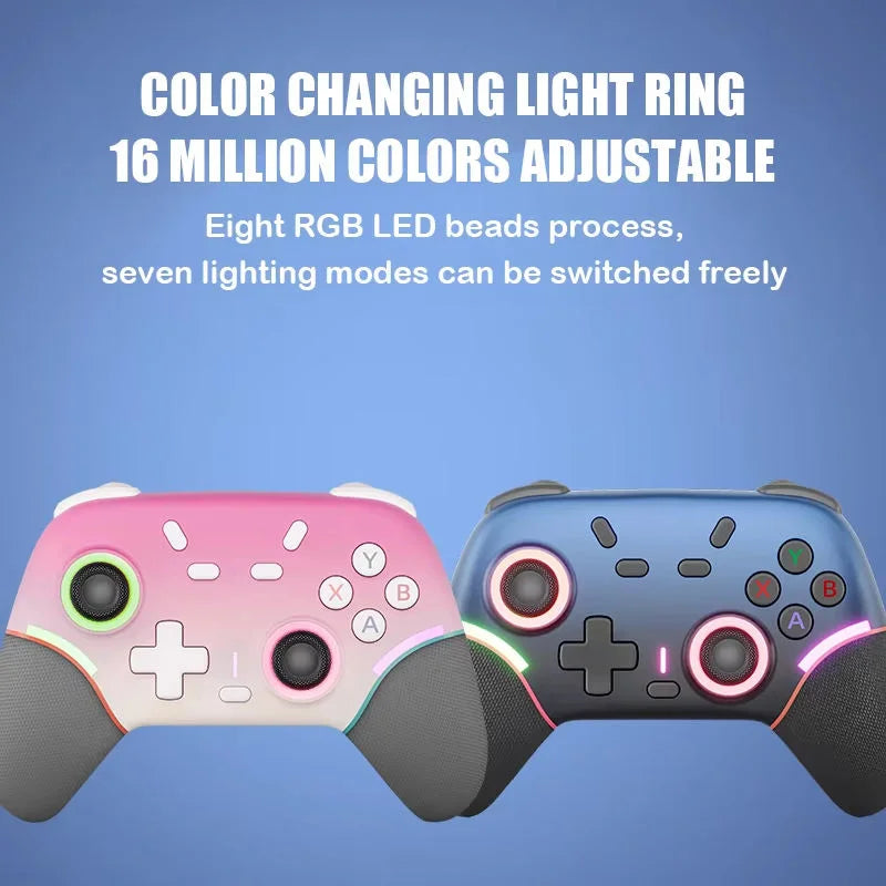 Multi-Platform Gamepad X9 for Switch 2/Switch/PC/PS3/PS2,Controller with Vibration,RGB Lighting Effect,Dual Back Keys&Macro