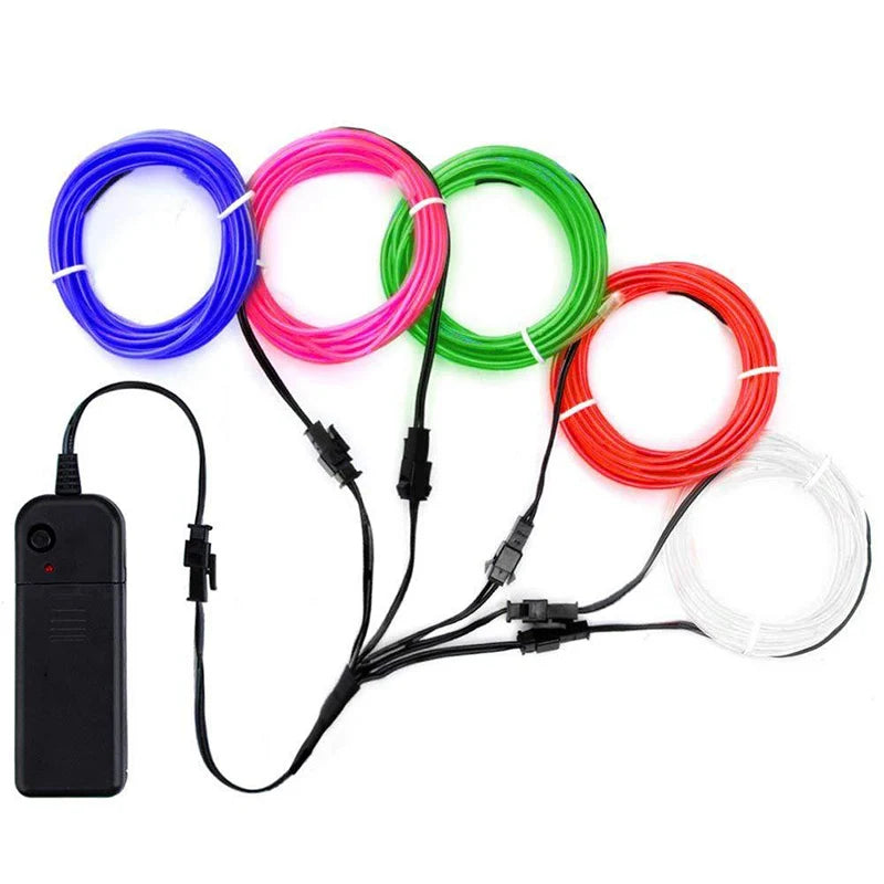 2026 Flexible Neon Lights Glow EL Wire Light Led Neon Sign Rope Cable Strip DIY Christmas Party Clothing Light Drop Shipping