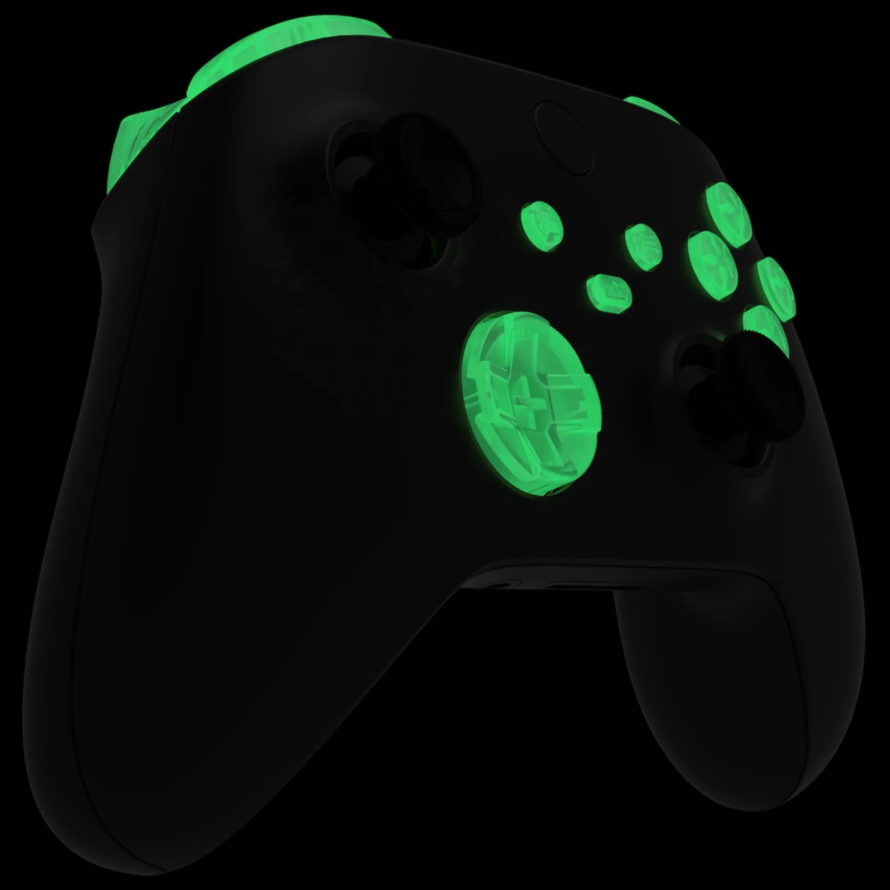 Glow in Dark-Green Bumpers Trigers Dpad ABXY Start Back Sync Share Keys Parts Replacement Buttons for Xbox Series X S Controller