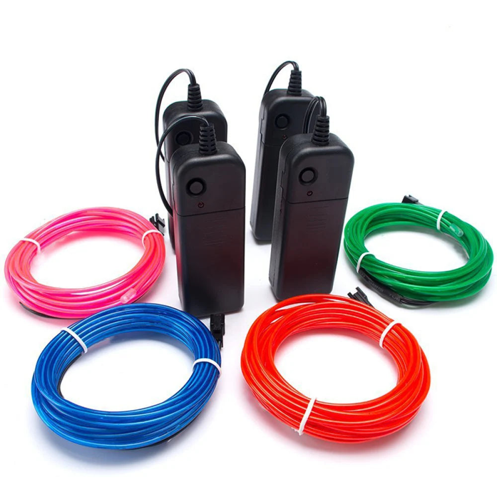 2026 Flexible Neon Lights Glow EL Wire Light Led Neon Sign Rope Cable Strip DIY Christmas Party Clothing Light Drop Shipping