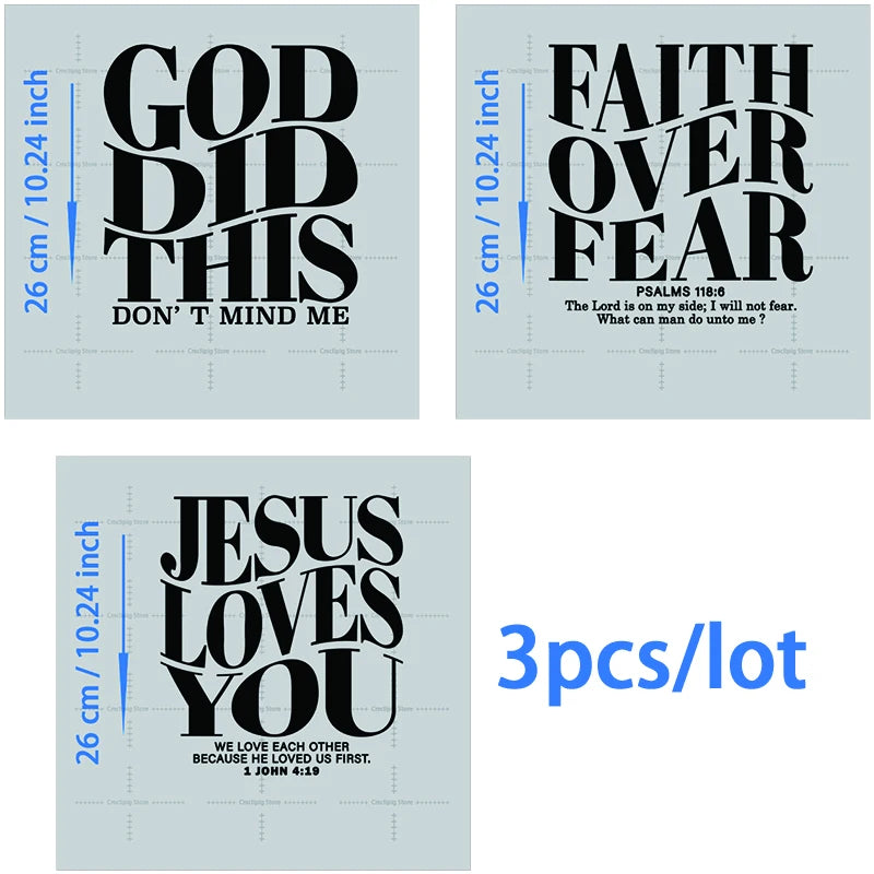 JESUS IS MY GOD KING LORD  thermoadhesive patches for clothes heat transfer vinyl Applique for clothes T-shirt Decal Decor