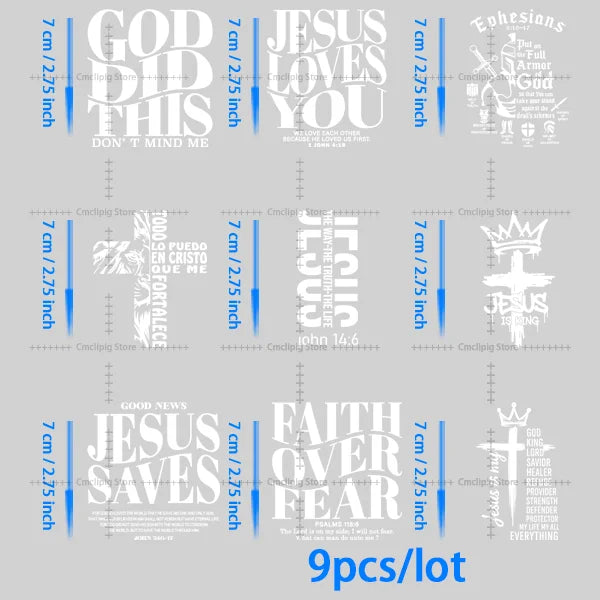 JESUS IS MY GOD KING LORD  thermoadhesive patches for clothes heat transfer vinyl Applique for clothes T-shirt Decal Decor