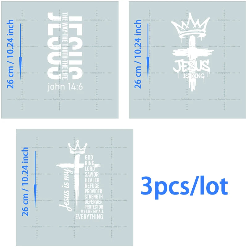 JESUS IS MY GOD KING LORD  thermoadhesive patches for clothes heat transfer vinyl Applique for clothes T-shirt Decal Decor