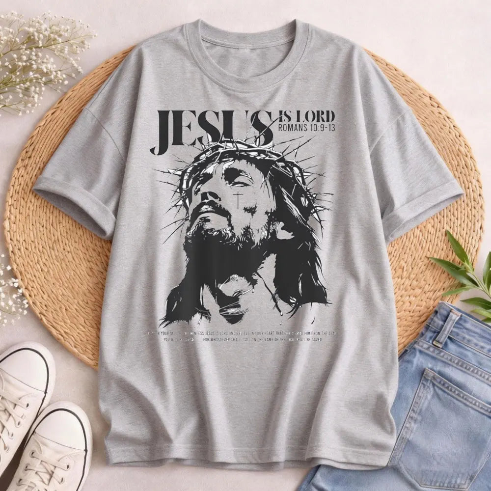 Jesus Is Lord Bible Verse T Shirt Christianity Faith Clothes Jesus Lover Tees Summer Men T High Quality Cotton Shirt