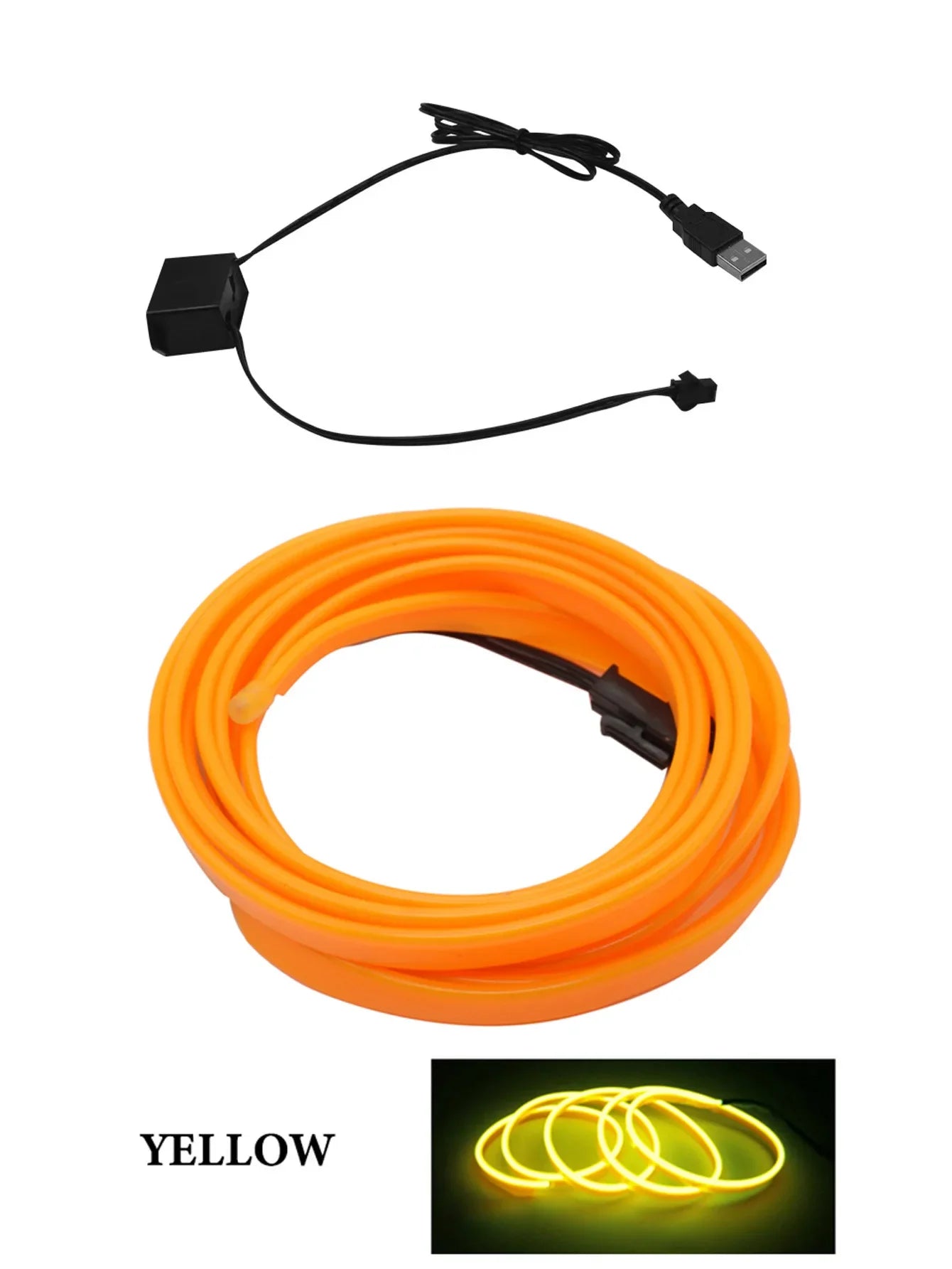 Car Interior Atmosphere Lighting LED Strip DIY Flexible EL Cold Light Line Tube With USB Auto Decoration Ambient Lamp