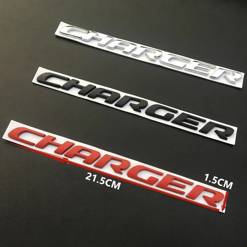 Metal Raider Charger Letter Fashion Logo Fender Rear Trunk Emblem Badge for Dodge Charger GT AWD 500 SRT R/T Hellcat Scat Pack