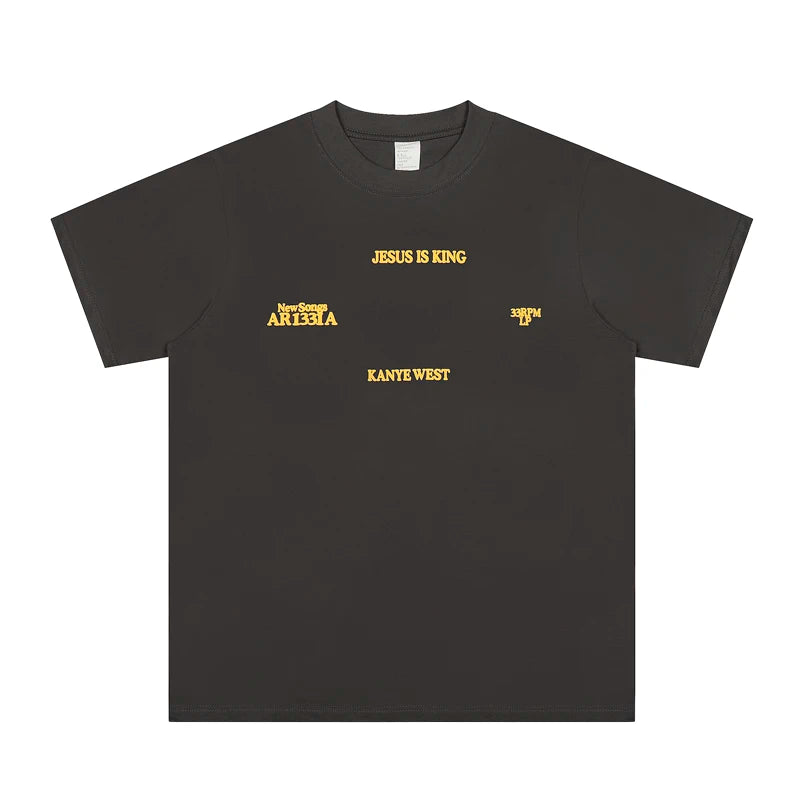 Jesus Is King Short-sleeved T-shirt Classic Kanye West  Loose Men's Women's Letters Print Short-sleeved Tee