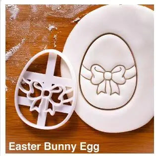 Easter Rabbit Cookie Embossed Mold Cute Yoga Bunny Fondant Cake Biscuit Cutter Mold For Happy Easter Party Decor DIY Baking Tool