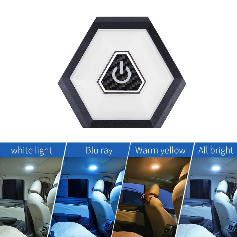 Car Interior Ambient Light Ceiling Lamp Car Reading Light Rechargeable LED Auto Styling Night Light For Automobiles Family Party
