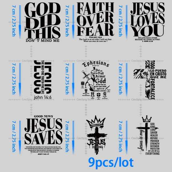 JESUS IS MY GOD KING LORD  thermoadhesive patches for clothes heat transfer vinyl Applique for clothes T-shirt Decal Decor