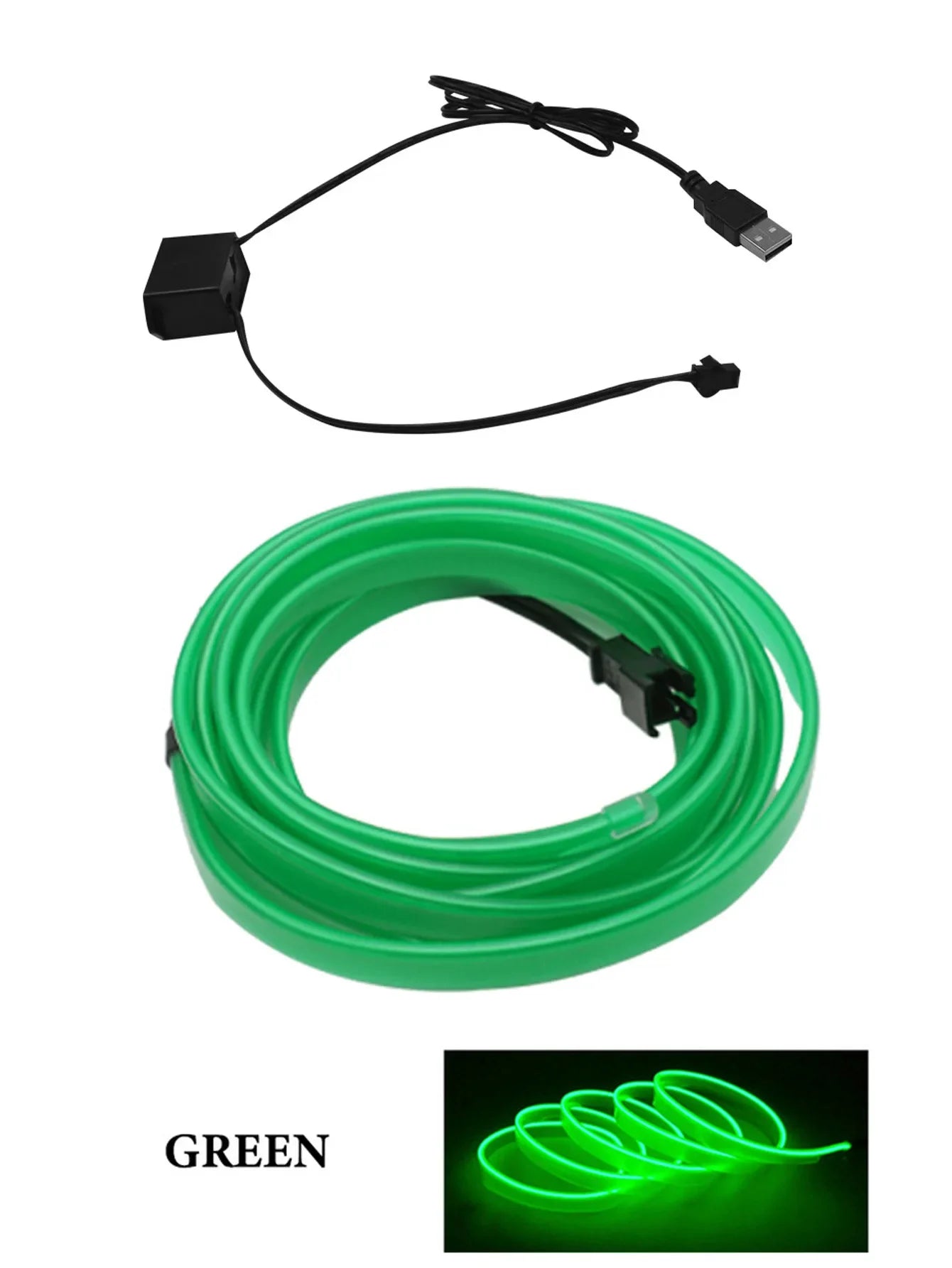 Car Interior Atmosphere Lighting LED Strip DIY Flexible EL Cold Light Line Tube With USB Auto Decoration Ambient Lamp