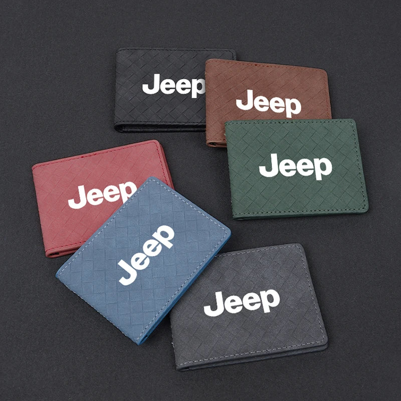 Car Driver's License Leather Cover Suede Protective Shell For Jeep Grand Cherokee Wrangler JK Gladiator Compass Renegade Patriot