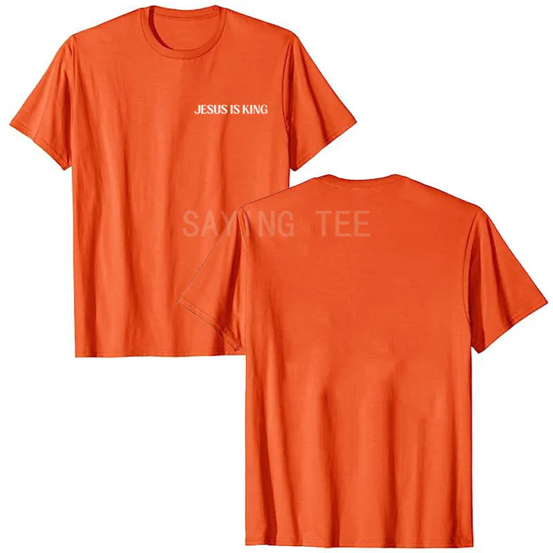 Jesus Is King Love Peace Unity T-Shirt Funny Letters Printed Sayings Graphic Tee Tops Lord GodJesus Faith Christian Outfits Gift
