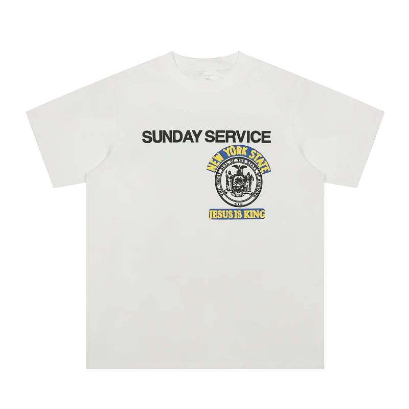 Jesus Is King Short-sleeved T-shirt Classic Kanye West  Loose Men's Women's Letters Print Short-sleeved Tee