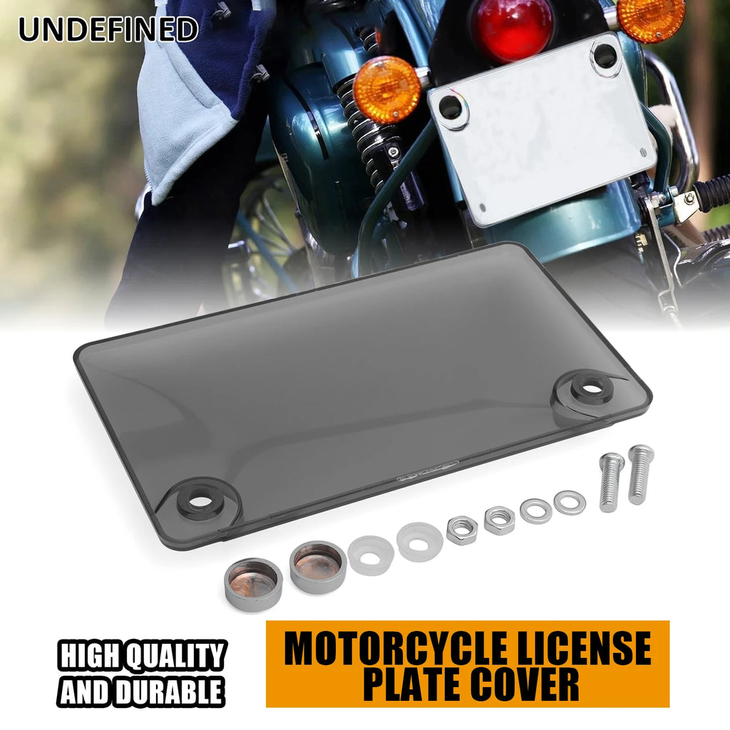 Motorcycle License Plate Frame Cover Shield License Protector Cover 4x7 inch License Plate Cover Moto License Plate Frame