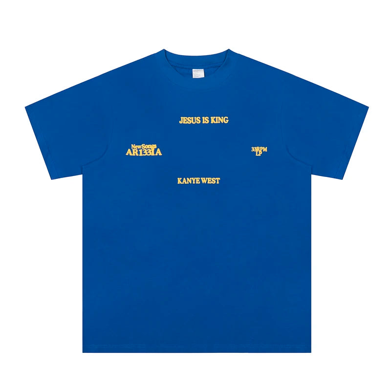 Jesus Is King Short-sleeved T-shirt Classic Kanye West  Loose Men's Women's Letters Print Short-sleeved Tee