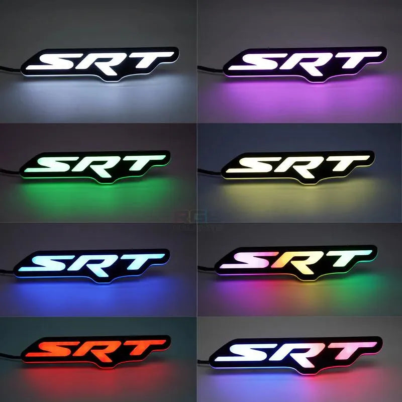 App Bluetooth Controlled RGB LED Light-Up Front Grille Badge Emblem for Dodge Challenger SRT Hellcat Auto Lamp Accessories Parts