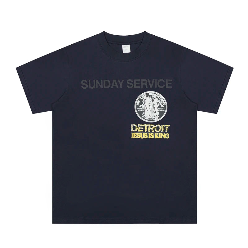 Jesus Is King Short-sleeved T-shirt Classic Kanye West  Loose Men's Women's Letters Print Short-sleeved Tee