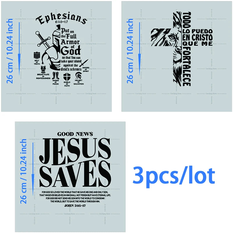 JESUS IS MY GOD KING LORD  thermoadhesive patches for clothes heat transfer vinyl Applique for clothes T-shirt Decal Decor