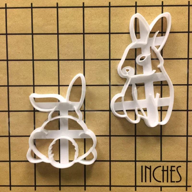 Easter Rabbit Cookie Embossed Mold Cute Yoga Bunny Fondant Cake Biscuit Cutter Mold For Happy Easter Party Decor DIY Baking Tool