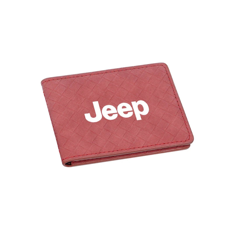 Car Driver's License Leather Cover Suede Protective Shell For Jeep Grand Cherokee Wrangler JK Gladiator Compass Renegade Patriot