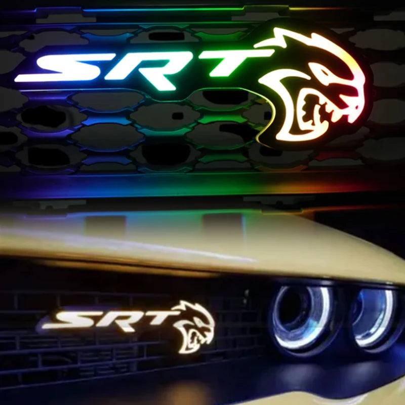RGB LED Front Grille Emblem/Badge - Fits SRT Models -App Controlled for Dodge Challenger for SRT Hellcat Car Light Accessory