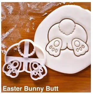 Easter Rabbit Cookie Embossed Mold Cute Yoga Bunny Fondant Cake Biscuit Cutter Mold For Happy Easter Party Decor DIY Baking Tool