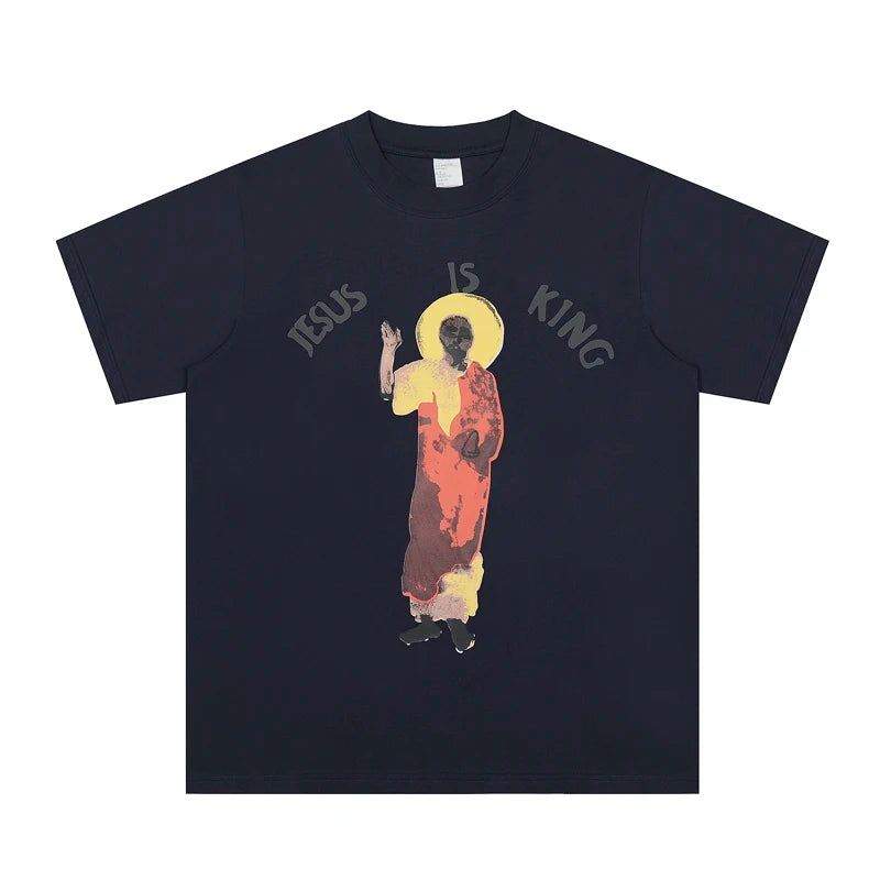 Jesus Is King Short-sleeved T-shirt Classic Kanye West  Loose Men's Women's Letters Print Short-sleeved Tee