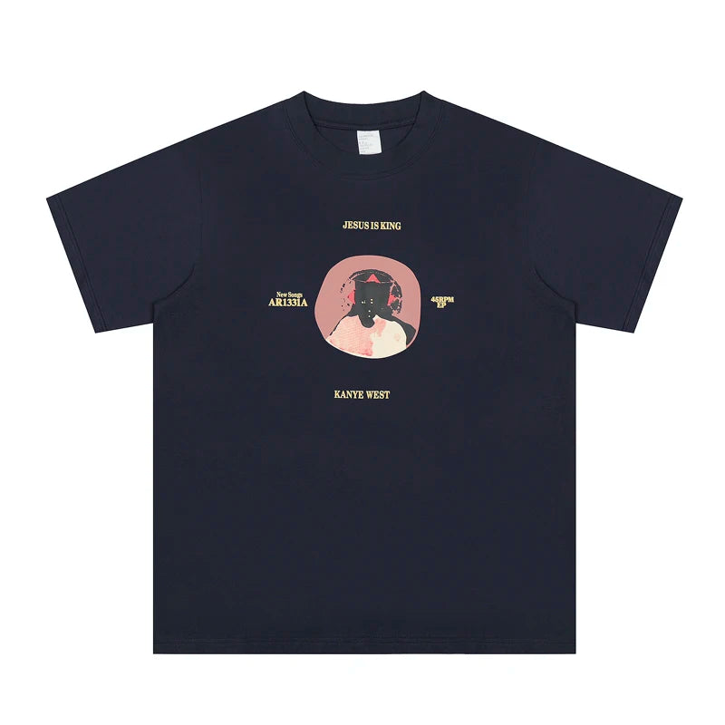 Jesus Is King Short-sleeved T-shirt Classic Kanye West  Loose Men's Women's Letters Print Short-sleeved Tee