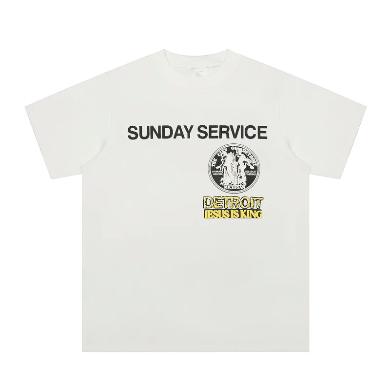 Jesus Is King Short-sleeved T-shirt Classic Kanye West  Loose Men's Women's Letters Print Short-sleeved Tee