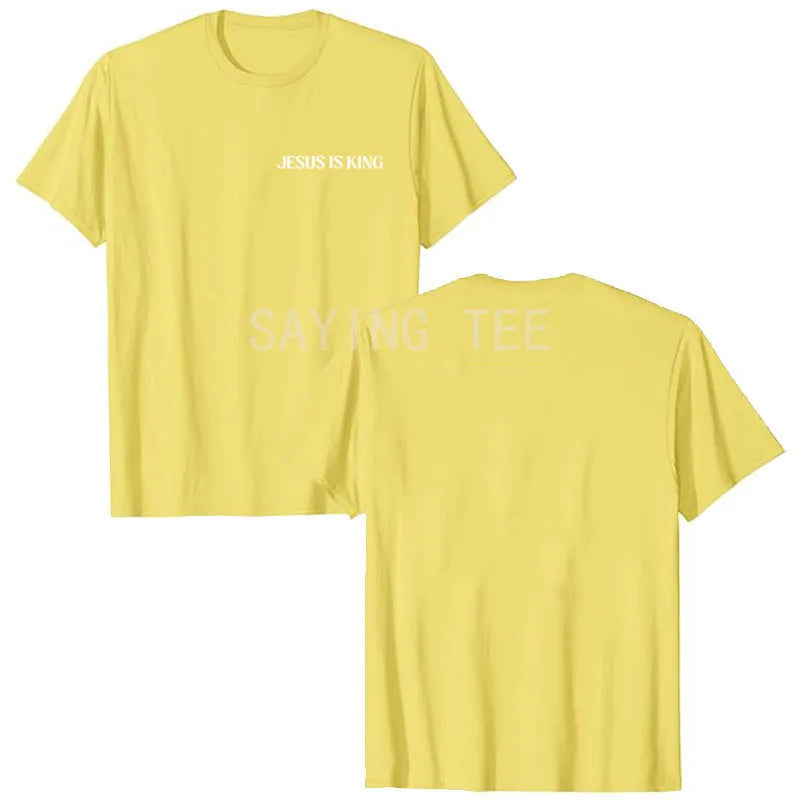 Jesus Is King Love Peace Unity T-Shirt Funny Letters Printed Sayings Graphic Tee Tops Lord GodJesus Faith Christian Outfits Gift