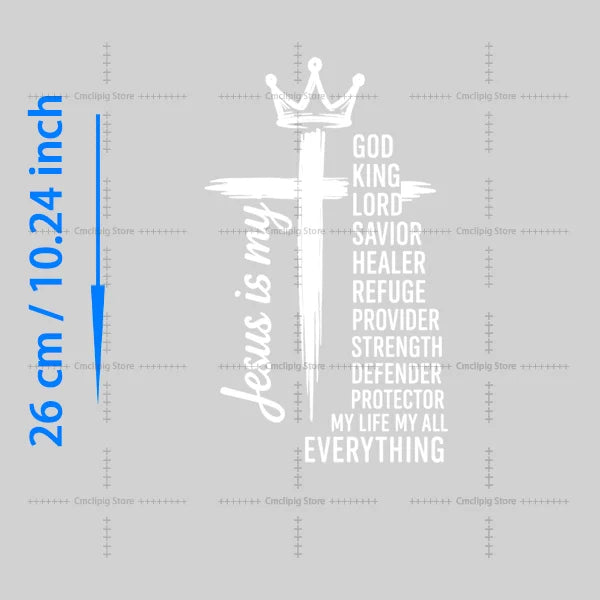 JESUS IS MY GOD KING LORD  thermoadhesive patches for clothes heat transfer vinyl Applique for clothes T-shirt Decal Decor