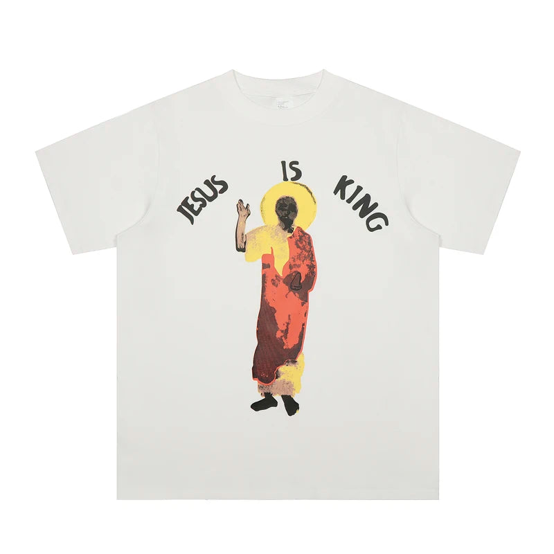 Jesus Is King Short-sleeved T-shirt Classic Kanye West  Loose Men's Women's Letters Print Short-sleeved Tee