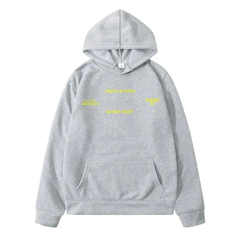 Jesus Is King Kanye West Graphic Print Hoodies Men Women Streetwear Hip Hop Fashion Pullovers Loose Casual Oversized Swearshirts