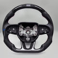 For Dodge Charger Durango SRT Hellcat 2015 2016 2017 2018-2023 Customized Carbon Fiber LED Black Leather Steering Wheel