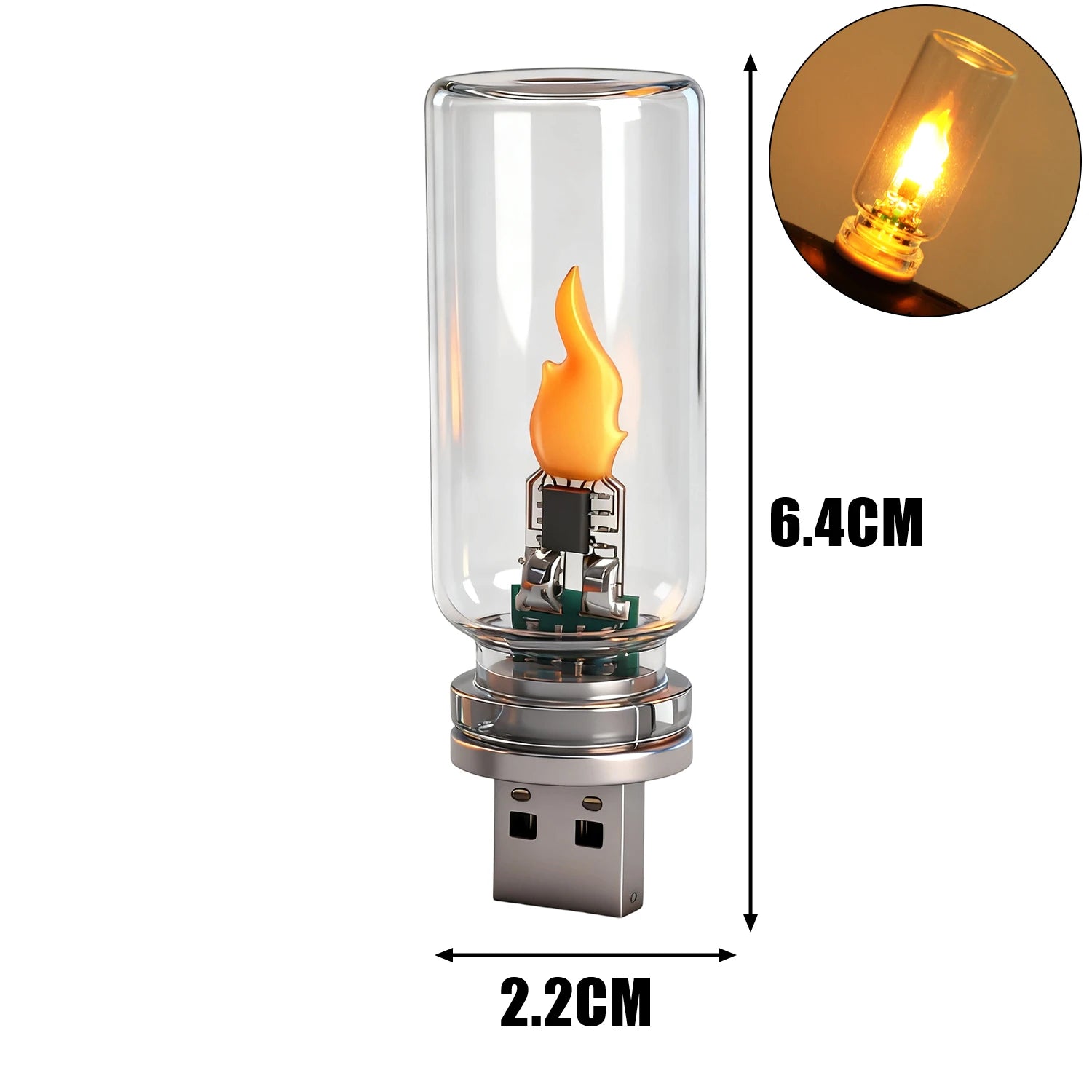 Car Interior Decoration Light Car Ambient Lamp Night Light for Holiday Home Auto Decoration 5V USB Led Flash Candles Light Bulb