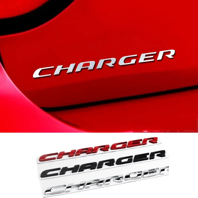 Metal Raider Charger Letter Fashion Logo Fender Rear Trunk Emblem Badge for Dodge Charger GT AWD 500 SRT R/T Hellcat Scat Pack